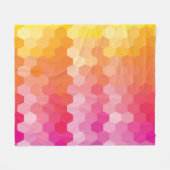 Couverture Polaire Formes Hexagones géométriques jaune rose (Devant (Horizontal))