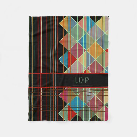 Couverture Polaire Formes triangulaires triangulaires avec initiales  (Devant)