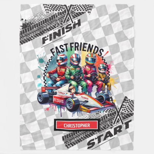 Couverture Polaire Formule 1 Boy Racing Anniversaire (Devant)