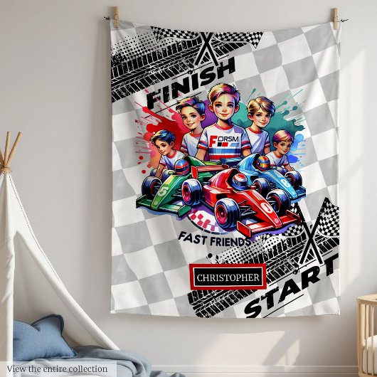 Couverture Polaire Formule moderne 1 Racing Boy Anniversaire