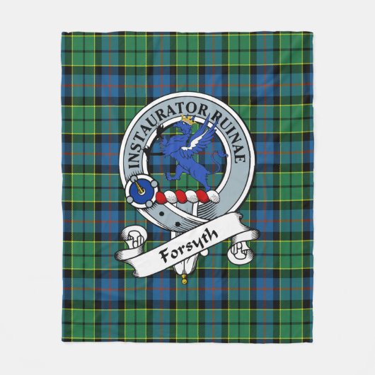 Couverture Polaire Forsyth Ancien Clan Badge Tartan Plaid (Devant)