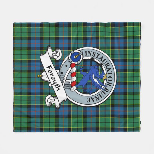 Couverture Polaire Forsyth Ancien Clan Badge Tartan Plaid (Devant (Horizontal))