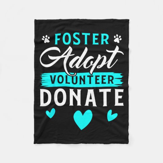 Couverture Polaire Foster Adopt Volunteer Donate Funny Animal Rescue (Devant)