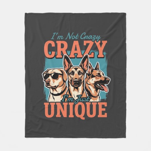 Couverture Polaire Fou amoureux de chien unique (Devant)
