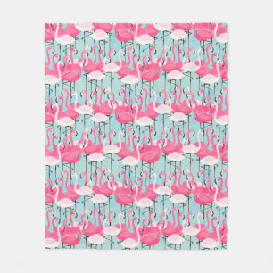 Couverture Polaire Foule De Flamants roses Rose Et Blanc