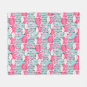 Couverture Polaire Foule De Flamants roses Rose Et Blanc (Devant (Horizontal))
