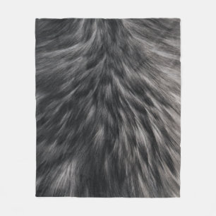 Couverture Polaire Fourrure Faux de luxe Imprimé noir Gris Mink Chev