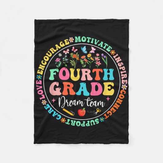 Couverture Polaire Fourth Grade Dream Team Back To School Teacher Lov (Devant)