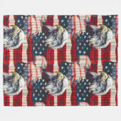 Couverture Polaire Fourth of July Blanket Eagle Glory for Patriots (Devant (Horizontal))