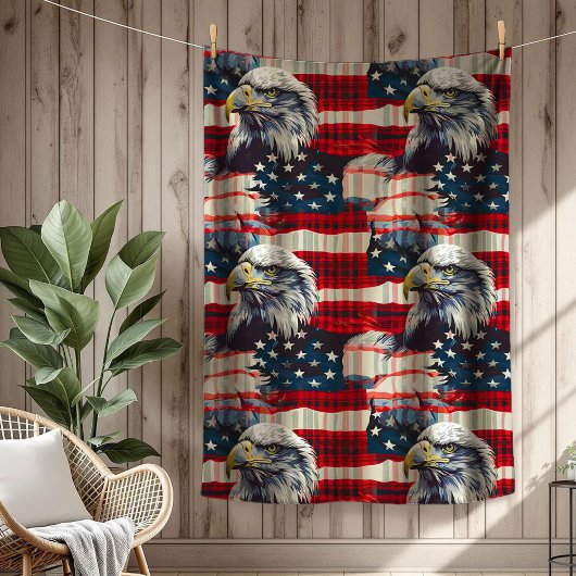 Couverture Polaire Fourth of July Blanket Eagle Glory for Patriots