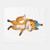 Couverture Polaire Fox à la fête avec casquette de parti (Devant (Horizontal))