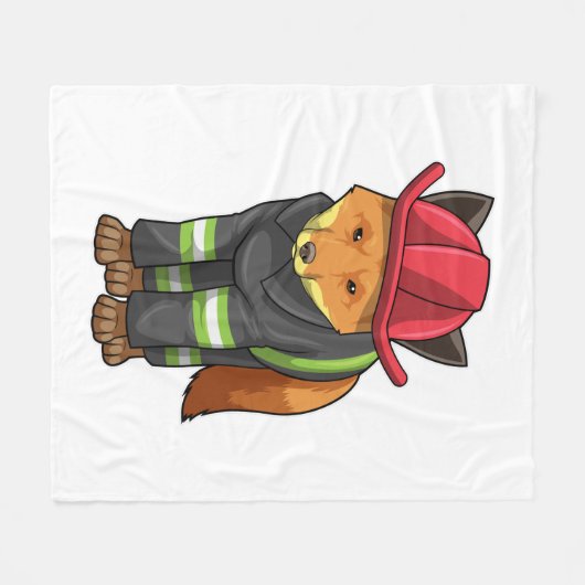 Couverture Polaire Fox as Firefighter avec Helmet (Devant (Horizontal))