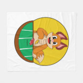 Couverture Polaire Fox at Poker avec des jetons de Poker (Devant (Horizontal))