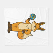 Couverture Polaire Fox comme joueur de volleyball avec volleyball (Devant (Horizontal))