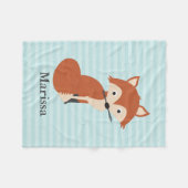Couverture Polaire Fox curieux turquoise (Devant (Horizontal))