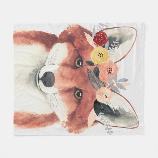 Couverture Polaire Fox de forestier de couronne de fleur (Devant (Horizontal))