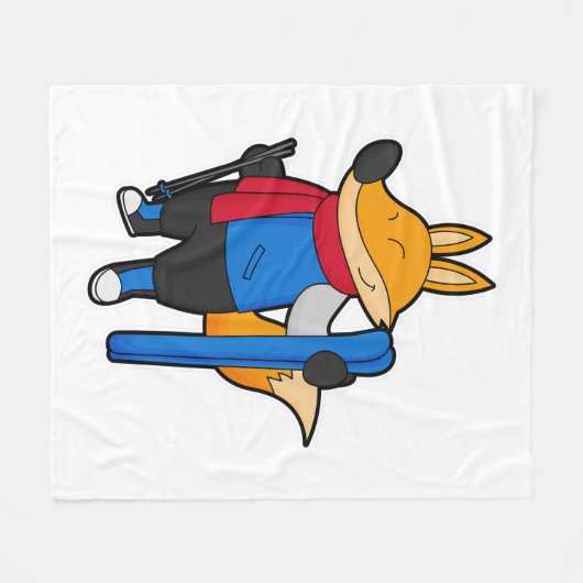 Couverture Polaire Fox en ski avec ski (Devant (Horizontal))