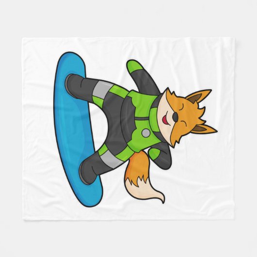 Couverture Polaire Fox en Snowboard avec Snowboard (Devant (Horizontal))