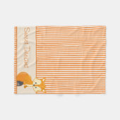 Couverture Polaire Fox et rayures bronzages et d'orange | (Devant (Horizontal))