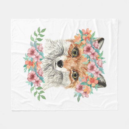 Couverture Polaire Fox floral (Devant (Horizontal))