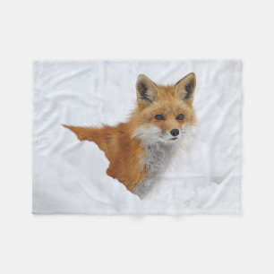 Couverture Polaire Fox rouge dans la neige
