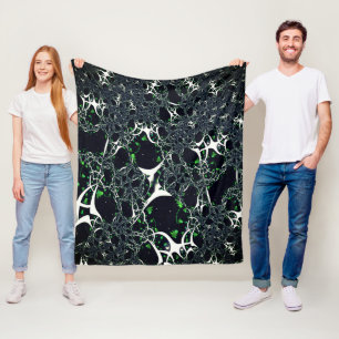 Couverture Polaire Fracale blanche imparfaite sur l'espace noir, tric