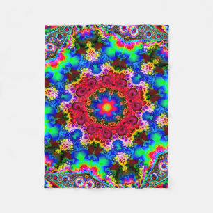 Couverture Polaire Fractale cosmique psychédélique de fleur