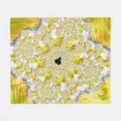 Couverture Polaire Fractale dorée abstraite (Devant (Horizontal))