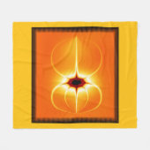 Couverture Polaire Fractale jaune avec fond orange (Devant (Horizontal))