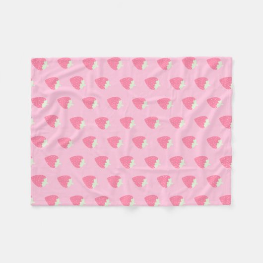 Couverture Polaire Fraise Kawaii  (Devant (Horizontal))