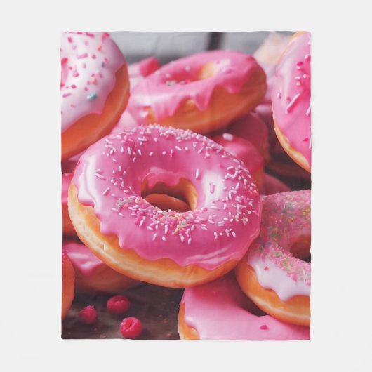 Couverture Polaire Fraise rose (Devant)