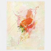 Couverture Polaire Fraise Splash ! Aquarelle (Devant)