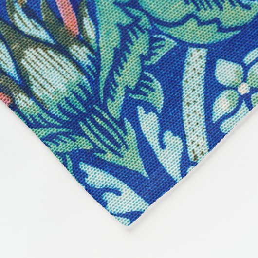 Couverture Polaire Fraise Thief Blue, William Morris Fleece Blank (Coin)