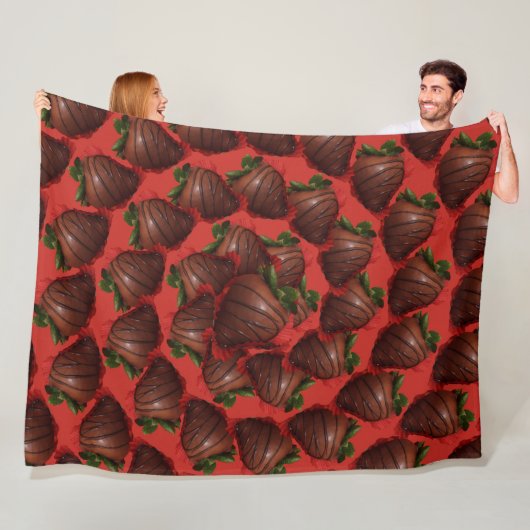 Couverture Polaire Fraises couvertes de chocolat (En situation)