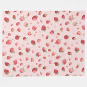 Couverture Polaire Fraises Fruits Rouges Roses (Devant (Horizontal))