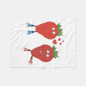 Couverture Polaire Fraises Mignonnes En Amour (Devant (Horizontal))