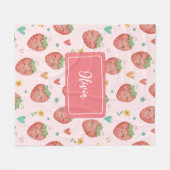 Couverture Polaire Fraises Mignonnes Kawaii (Devant (Horizontal))