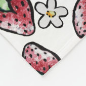 Couverture Polaire fraises motifs fraises pour toujours (Coin)