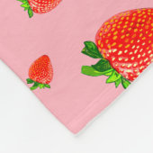 Couverture Polaire Fraises rouges sur arrière - plan rose (Coin)
