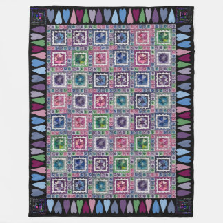 Couverture Polaire Framed Hearts Patchwork Fleece Blanket
