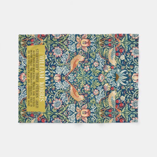 Couverture Polaire Frameur de fraises - Conception de William Morris (Devant (Horizontal))