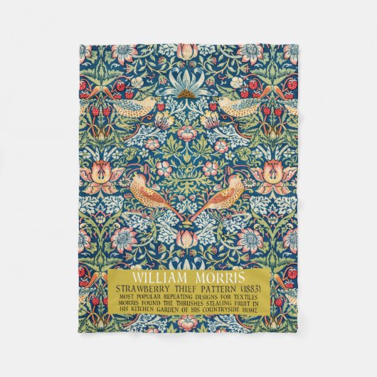 Couverture Polaire Frameur de fraises - Conception de William Morris (Devant)