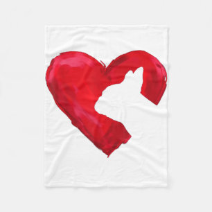 Couverture Polaire Français Bulldog Heart Valentines Amoureux des chi