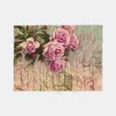 Couverture Polaire francais chic, shabby chic, roses roses roses, flo (Devant (Horizontal))