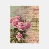 Couverture Polaire francais chic, shabby chic, roses roses roses, flo (Devant)