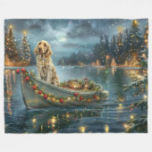 Couverture Polaire Français Setter Christmas Festive Voyage (Devant (Horizontal))