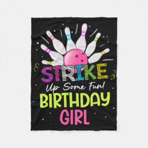 Couverture Polaire Frappe Un Peu Amusant ! Birthday Girl Bowling Anni