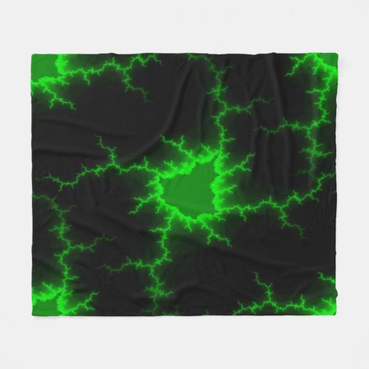 Couverture Polaire Frappes de foudre verte Alien en Pitch noir (Devant (Horizontal))