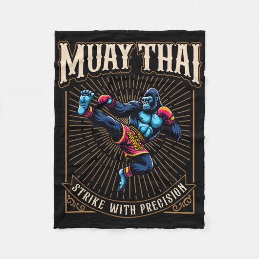 Couverture Polaire Frappez avec précision - Cool Muay Thai Gorilla Ki (Devant)