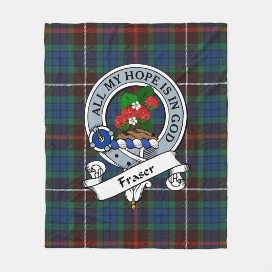 Couverture Polaire Fraser Chasse Ancien Clan Badge Tartan Plaid (Devant)